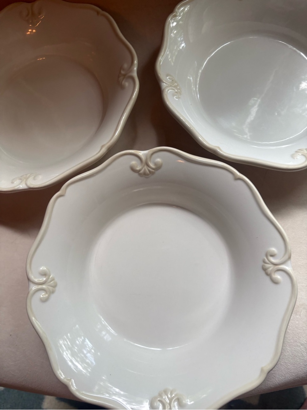 Princess House White Pavillion Soup / Pasta Bowls Set of 3